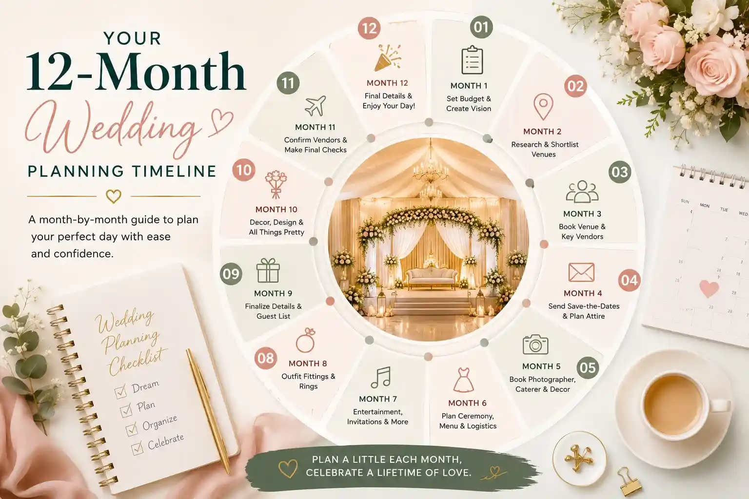 Wedding Planning Timeline: 12 Months to a Perfect Wedding Day